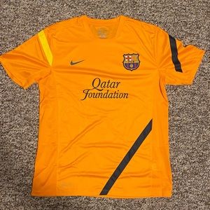 Barcelona Mens Dri Fit Nike Soccer Futbol Jersey Shirt Orange